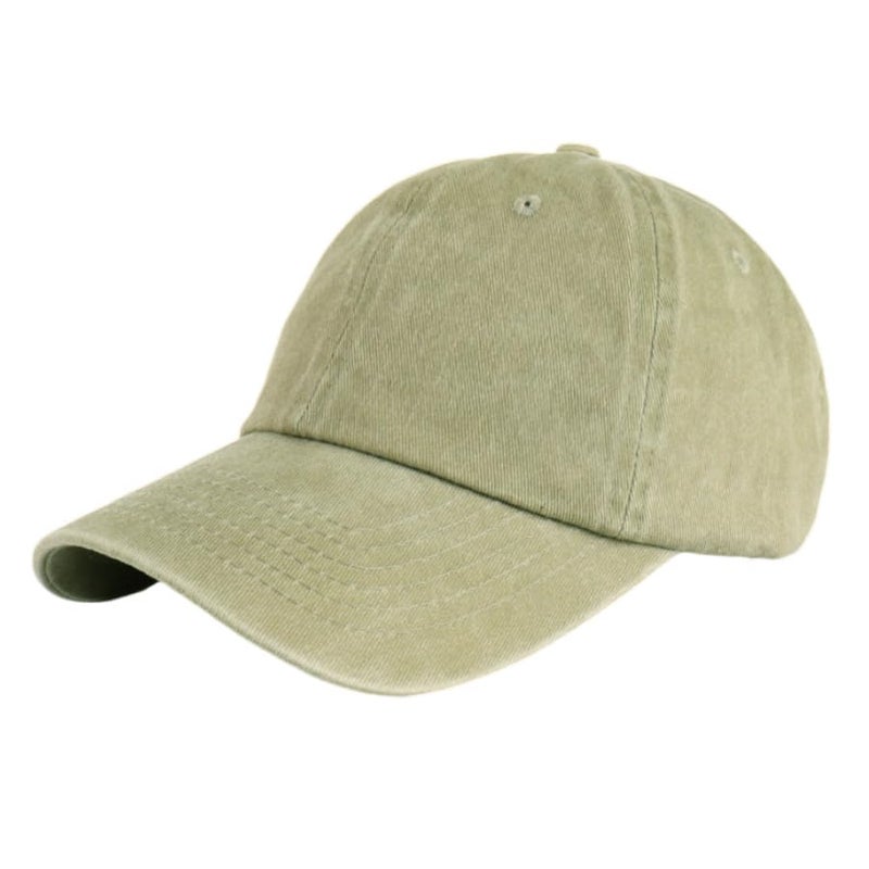 LANGZHEN Unisex Baseball Cap 100% Cotton Fits Men Women Washed Denim Adjustable Dad Hat(Khaki) - Image 1